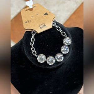 Accessories 806 By Pink Panache Silver/Clear Bracelet